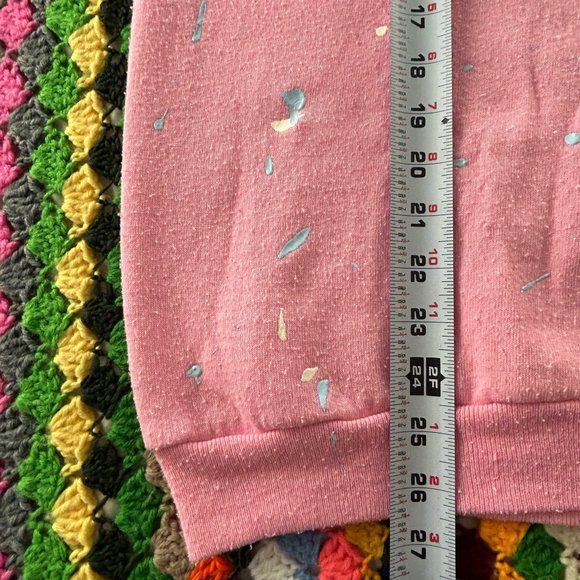 Vintage 90s Jerzees Paint Splatter Pastel Raglan Oversized Crewneck Swea… - Picture 9 of 12